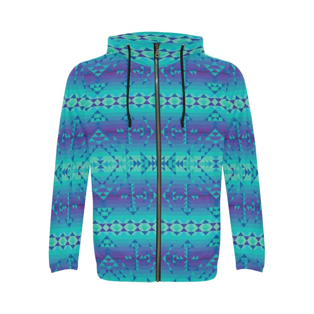 Borealis All Over Print Full Zip Hoodie for Men (Model H14) hoodie e-joyer