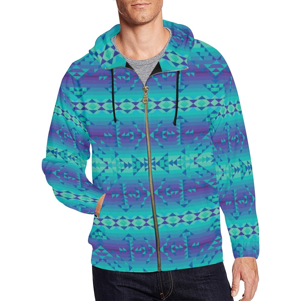 Borealis All Over Print Full Zip Hoodie for Men (Model H14) hoodie e-joyer