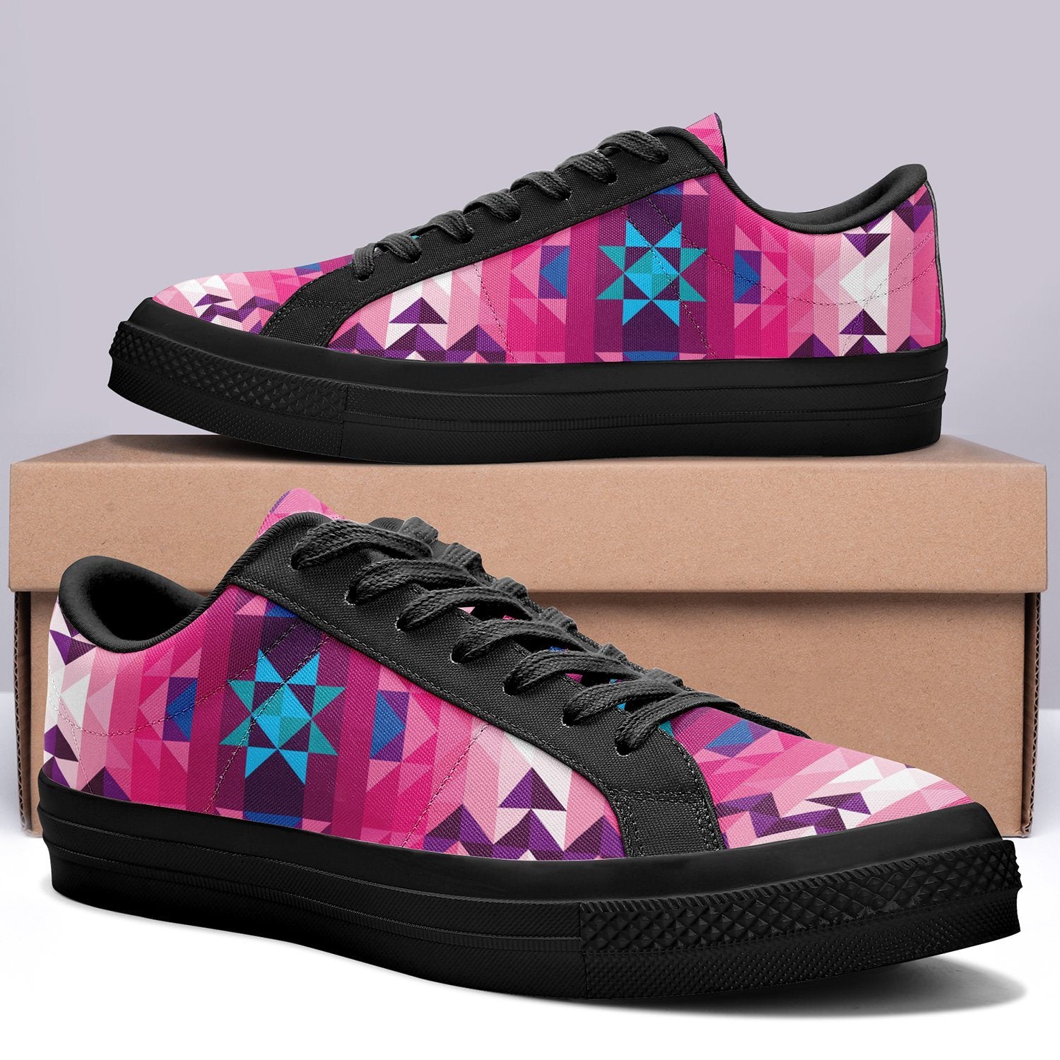 Bright Wave Aapisi Low Top Canvas Shoes Black Sole aapisi Herman