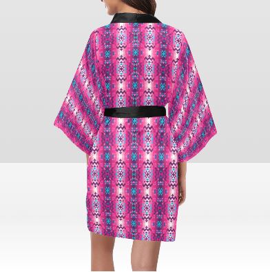 Bright Wave White Kimono Robe Artsadd