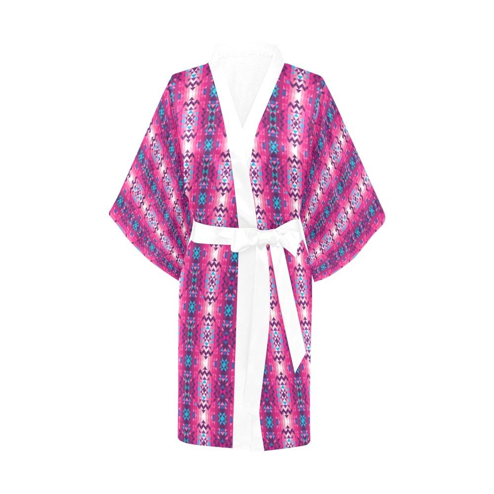 Bright Wave White Kimono Robe Artsadd