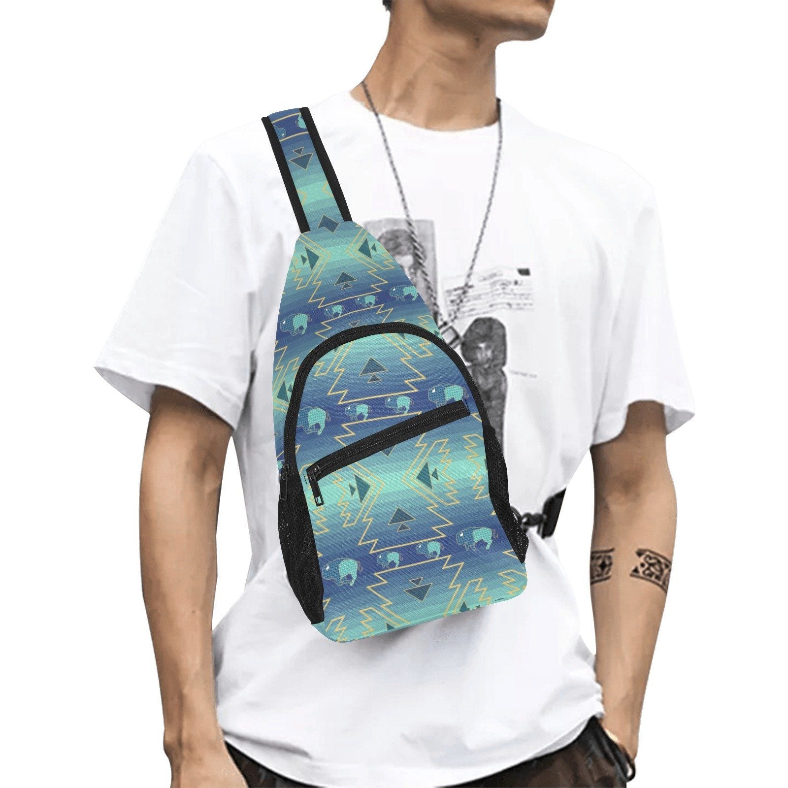 Buffalo Run All Over Print Chest Bag (Model 1719) All Over Print Chest Bag (1719) e-joyer