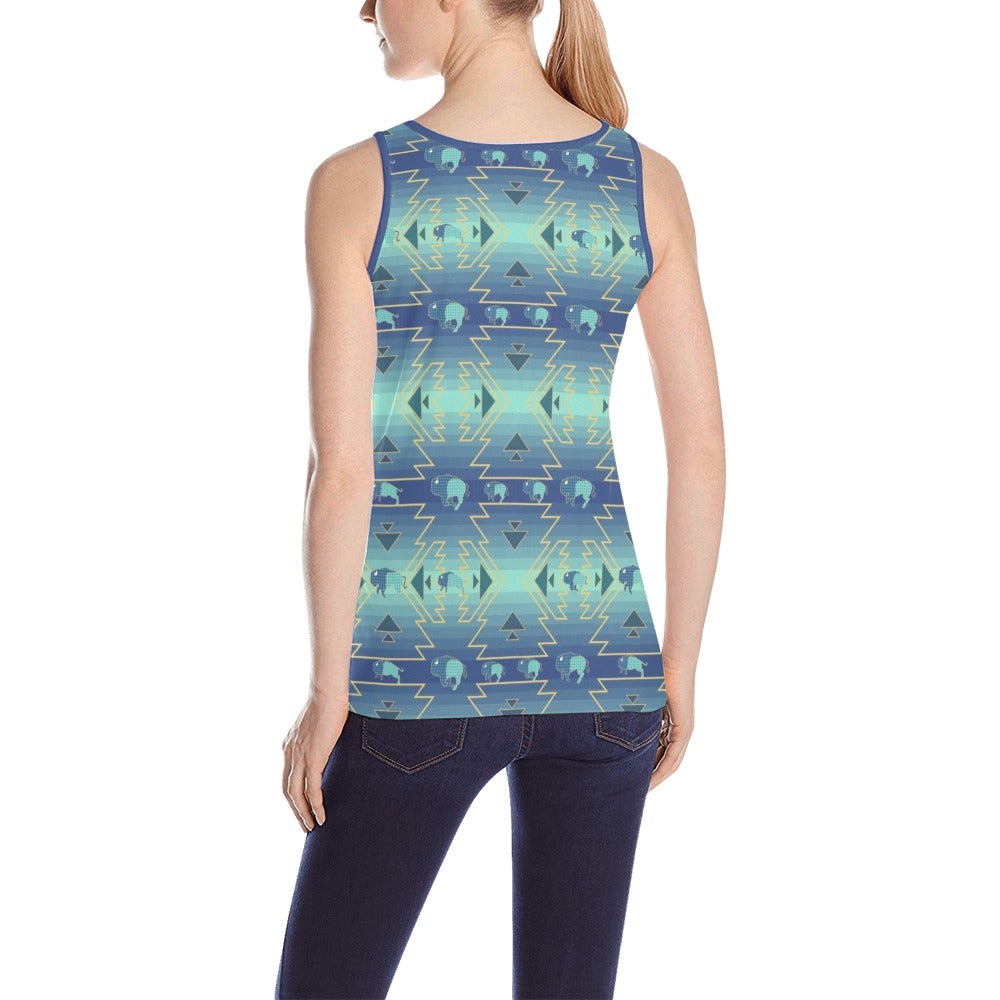Buffalo Run All Over Print Tank Top for Women (Model T43) All Over Print Tank Top for Women (T43) e-joyer