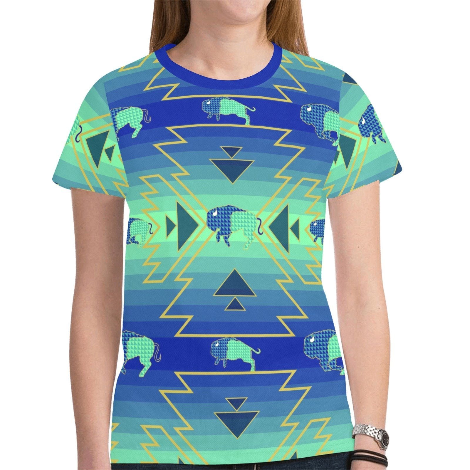 Buffalo Run New All Over Print T-shirt for Women (Model T45) tshirt e-joyer