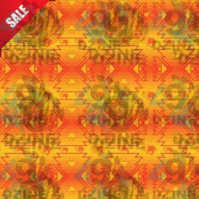 Buffalo Run Orange Cotton Poplin Fabric By the Yard Fabric NBprintex