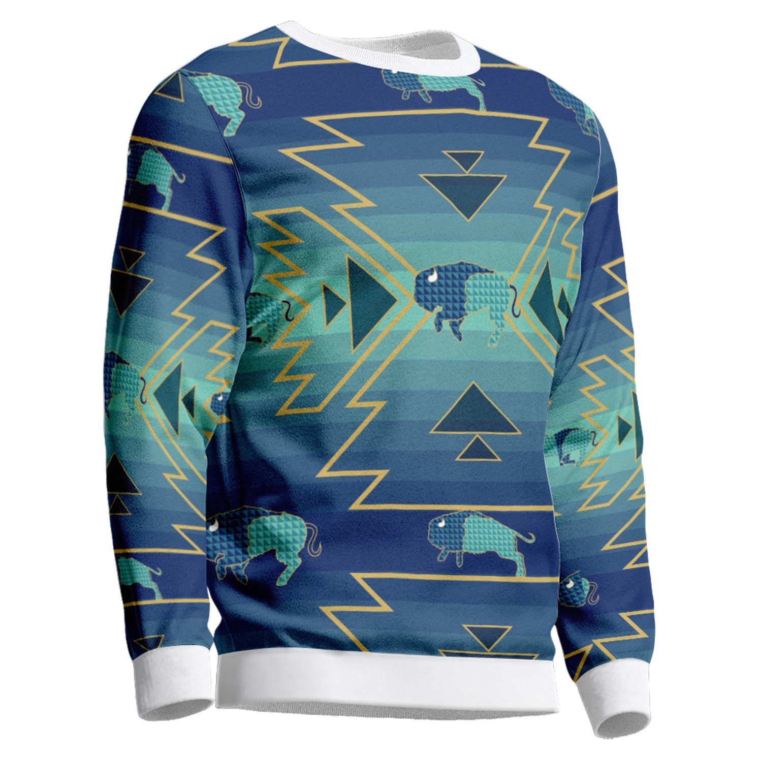 Buffalo Run Unisex Crewneck Long Sleeve Top 49 Dzine