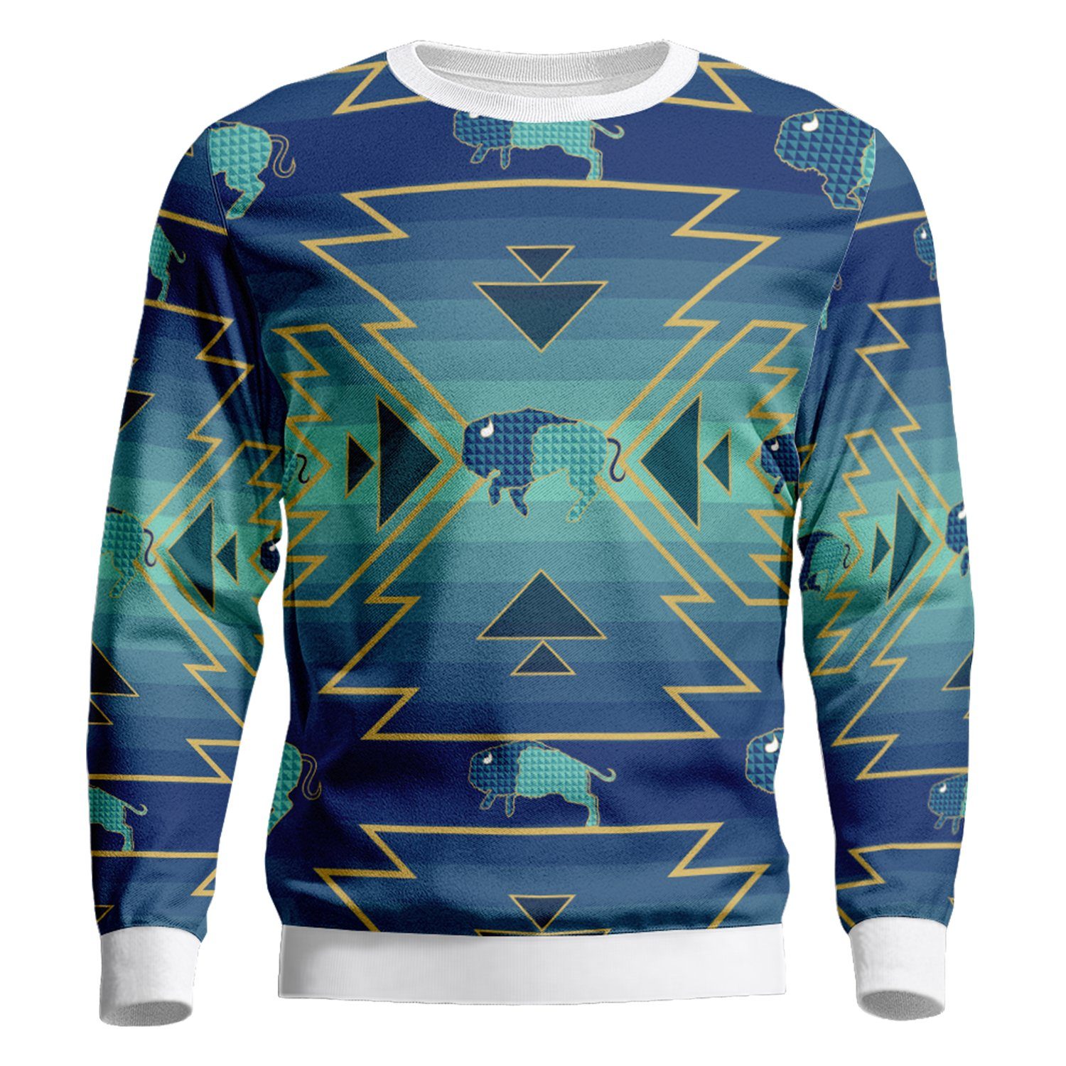Buffalo Run Unisex Crewneck Long Sleeve Top 49 Dzine