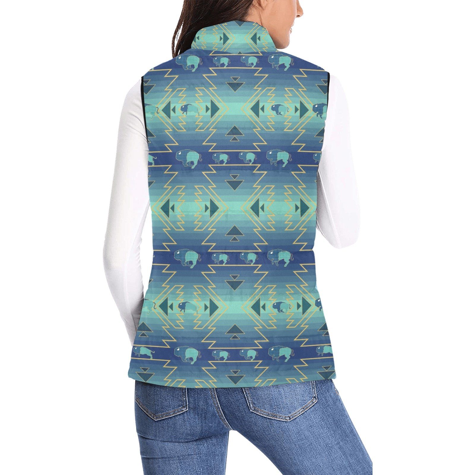Buffalo Run Women's Padded Vest Jacket (Model H44) Women's Padded Vest Jacket (H44) e-joyer