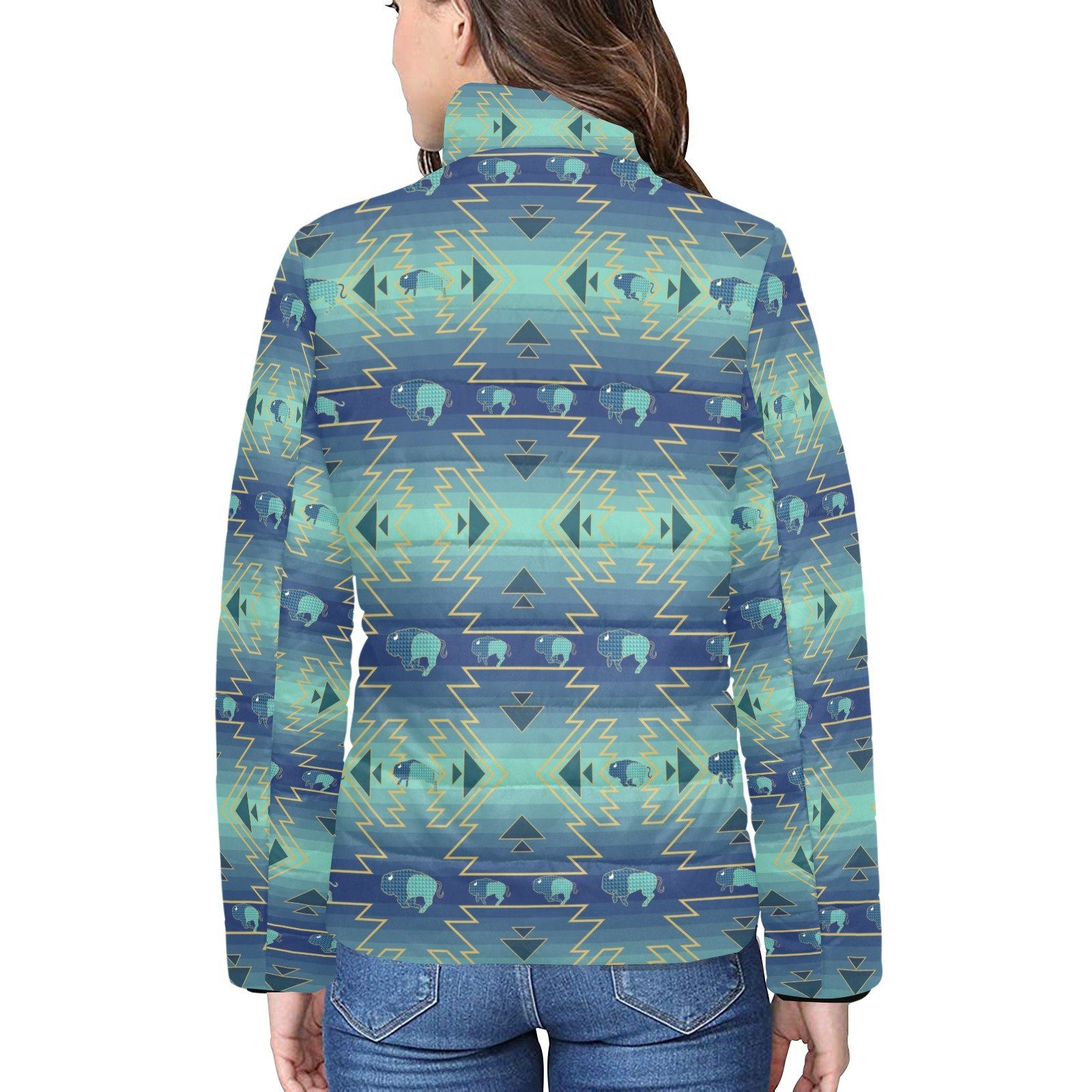 Buffalo Run Women's Stand Collar Padded Jacket (Model H41) jacket e-joyer