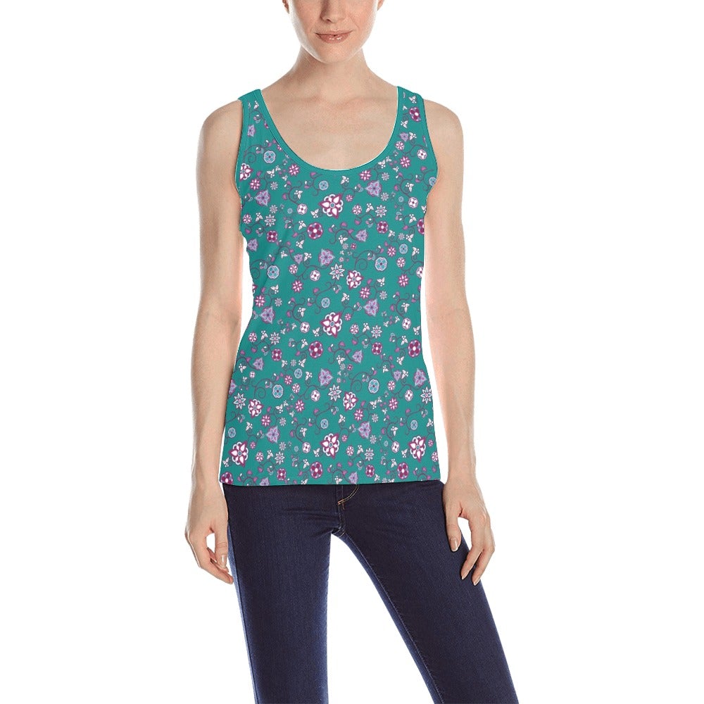 Burgundy Bloom All Over Print Tank Top for Women (Model T43) All Over Print Tank Top for Women (T43) e-joyer