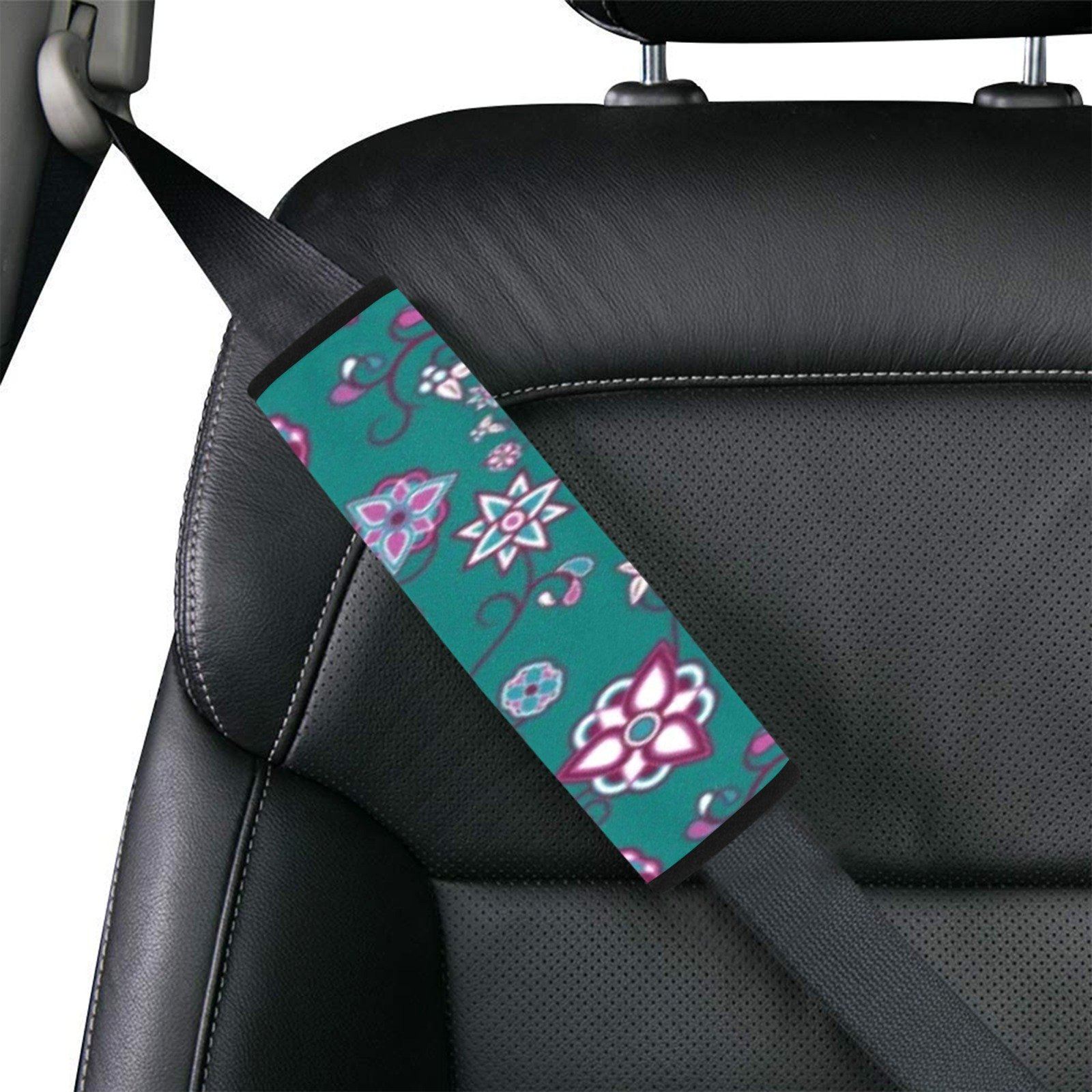 Burgundy Bloom Car Seat Belt Cover 7''x12.6'' (Pack of 2) Car Seat Belt Cover 7x12.6 (Pack of 2) e-joyer