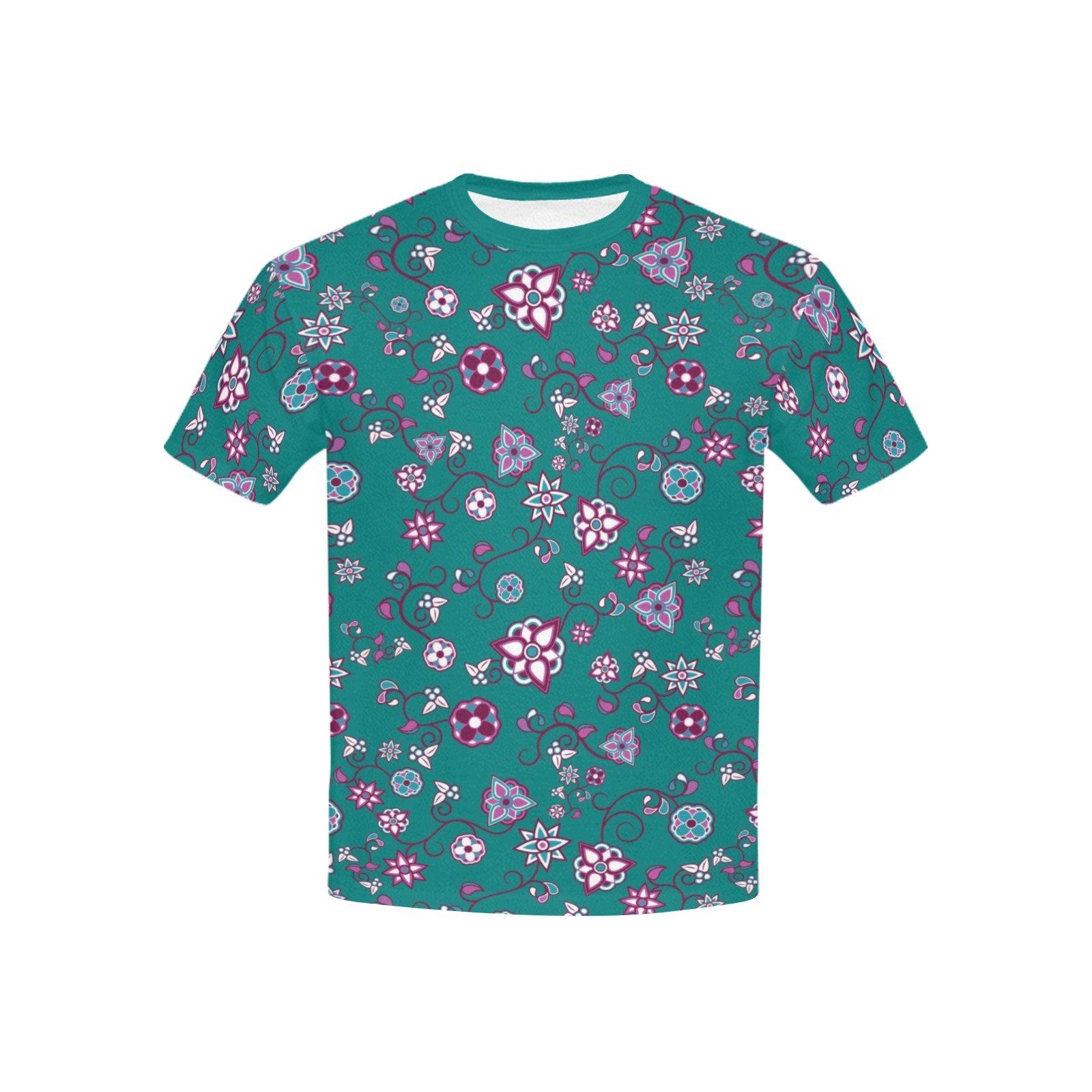 Burgundy Bloom Kids' All Over Print T-shirt (USA Size) (Model T40) All Over Print T-shirt for Kid (T40) e-joyer