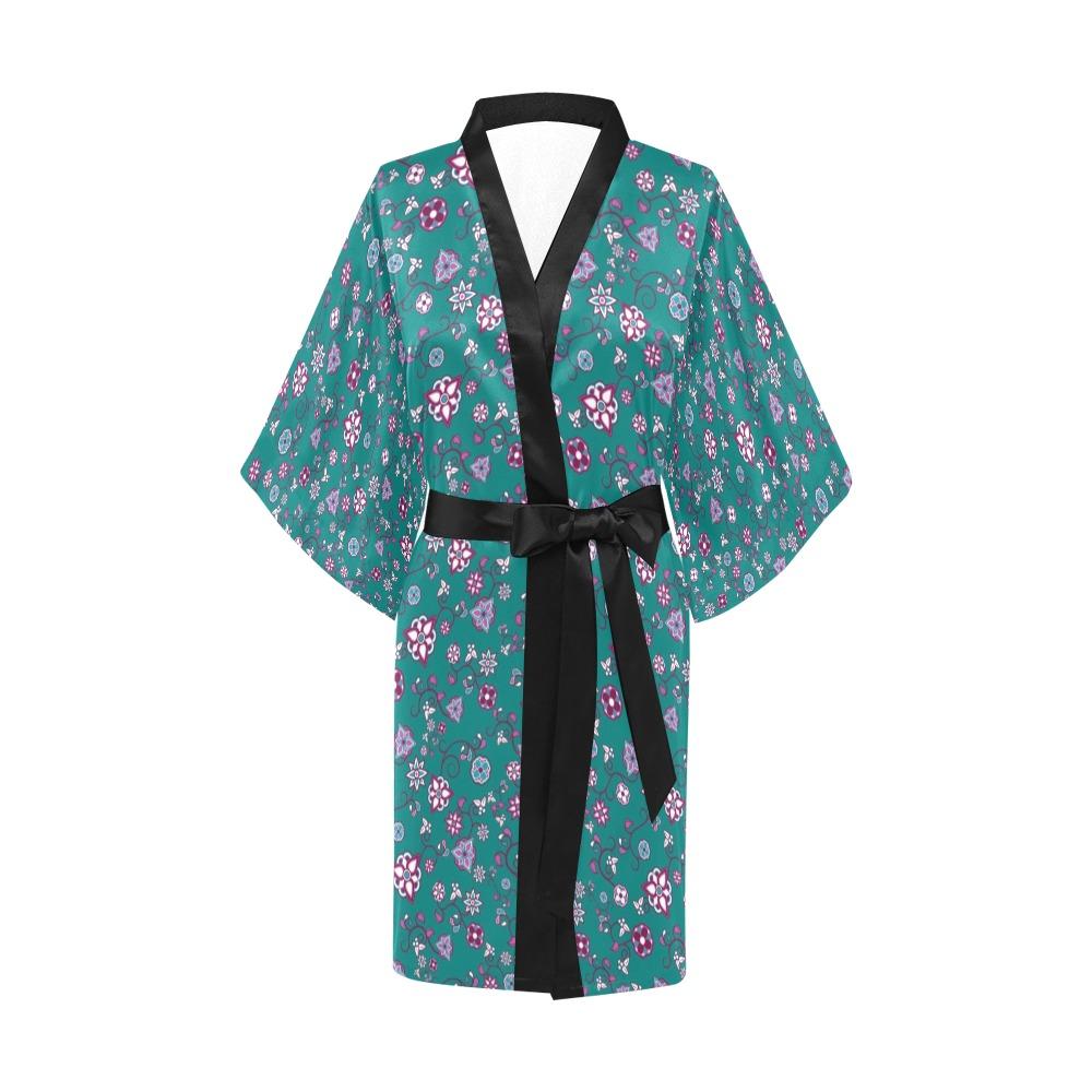 Burgundy Bloom Kimono Robe Artsadd
