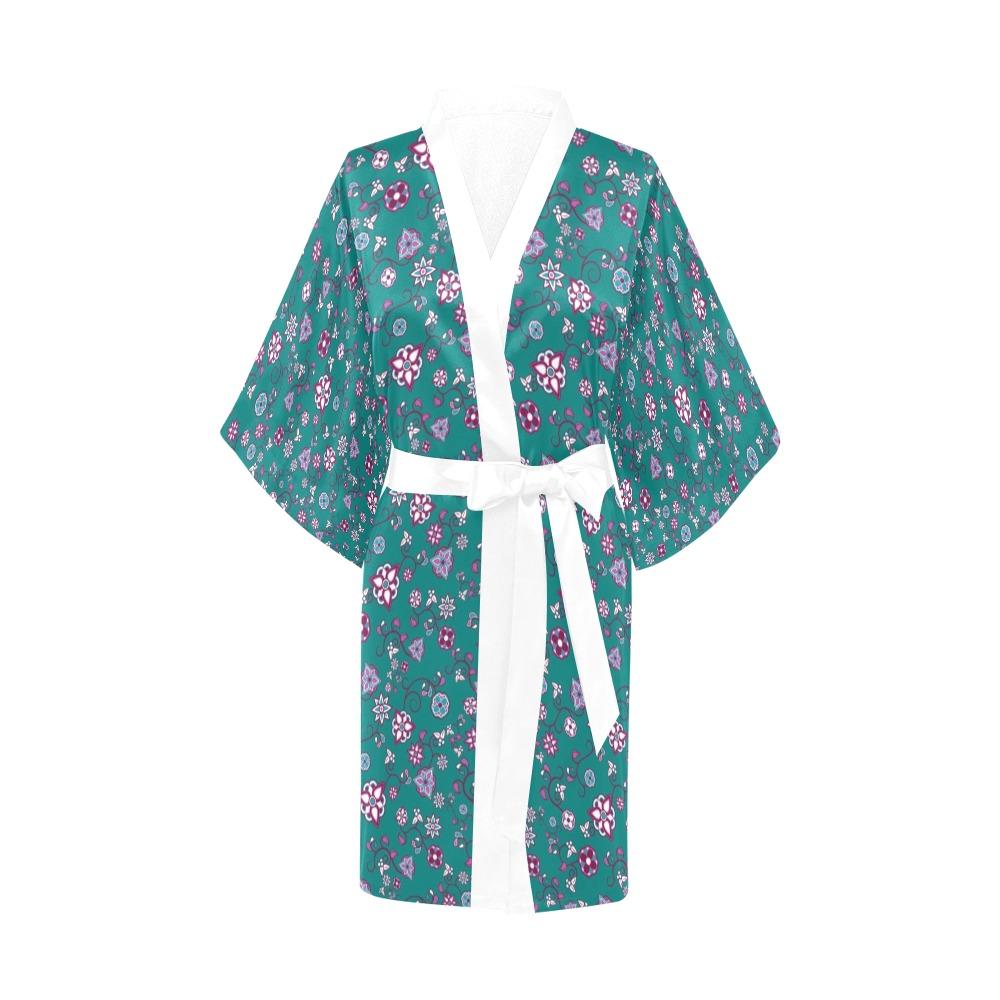 Burgundy Bloom Kimono Robe Artsadd