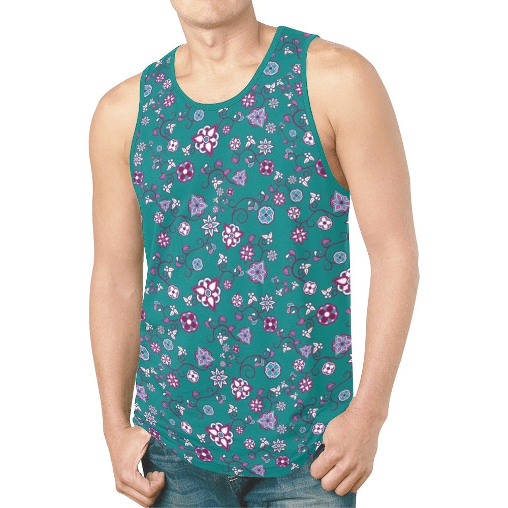 Burgundy Bloom New All Over Print Tank Top for Men (Model T46) New All Over Print Tank Top for Men (T46) e-joyer
