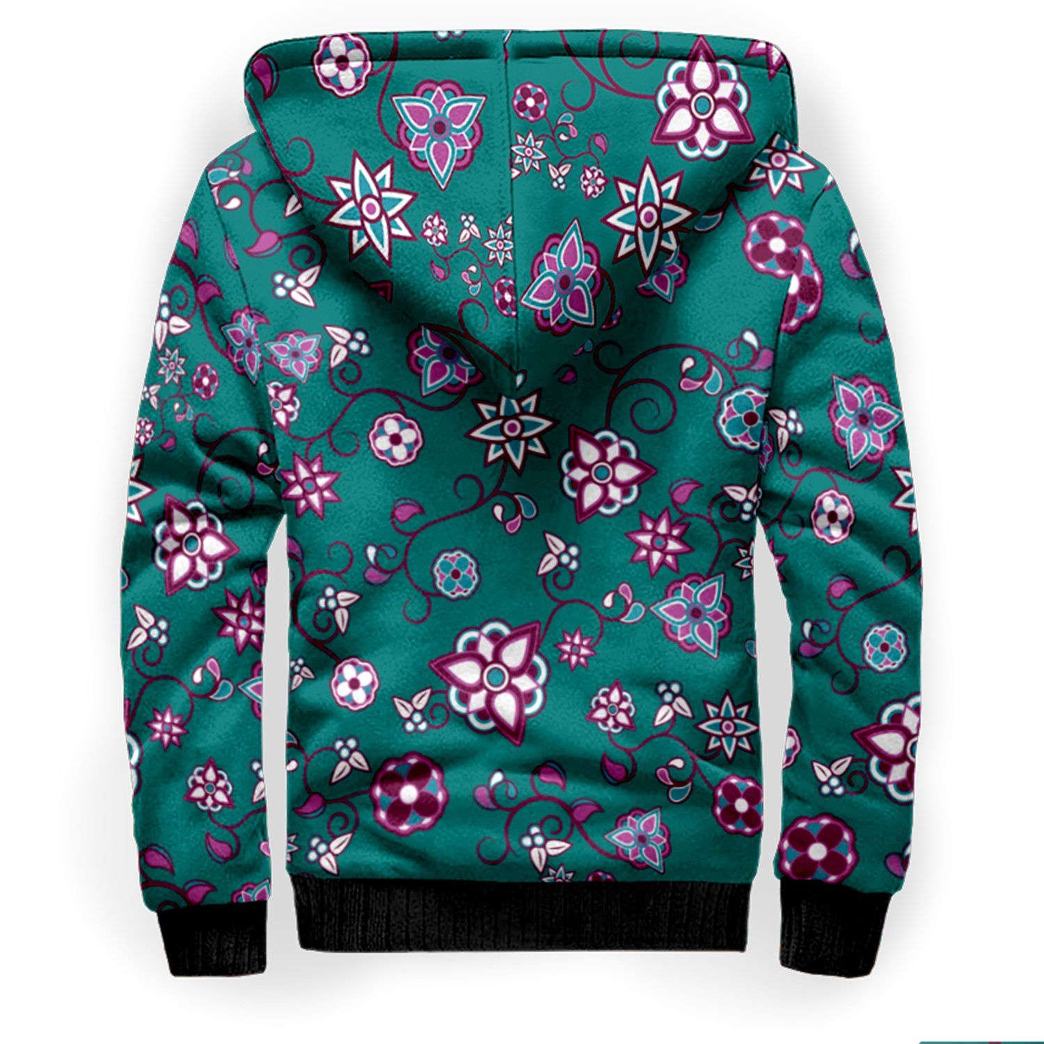 Burgundy Bloom Sherpa Hoodie hoodie Herman