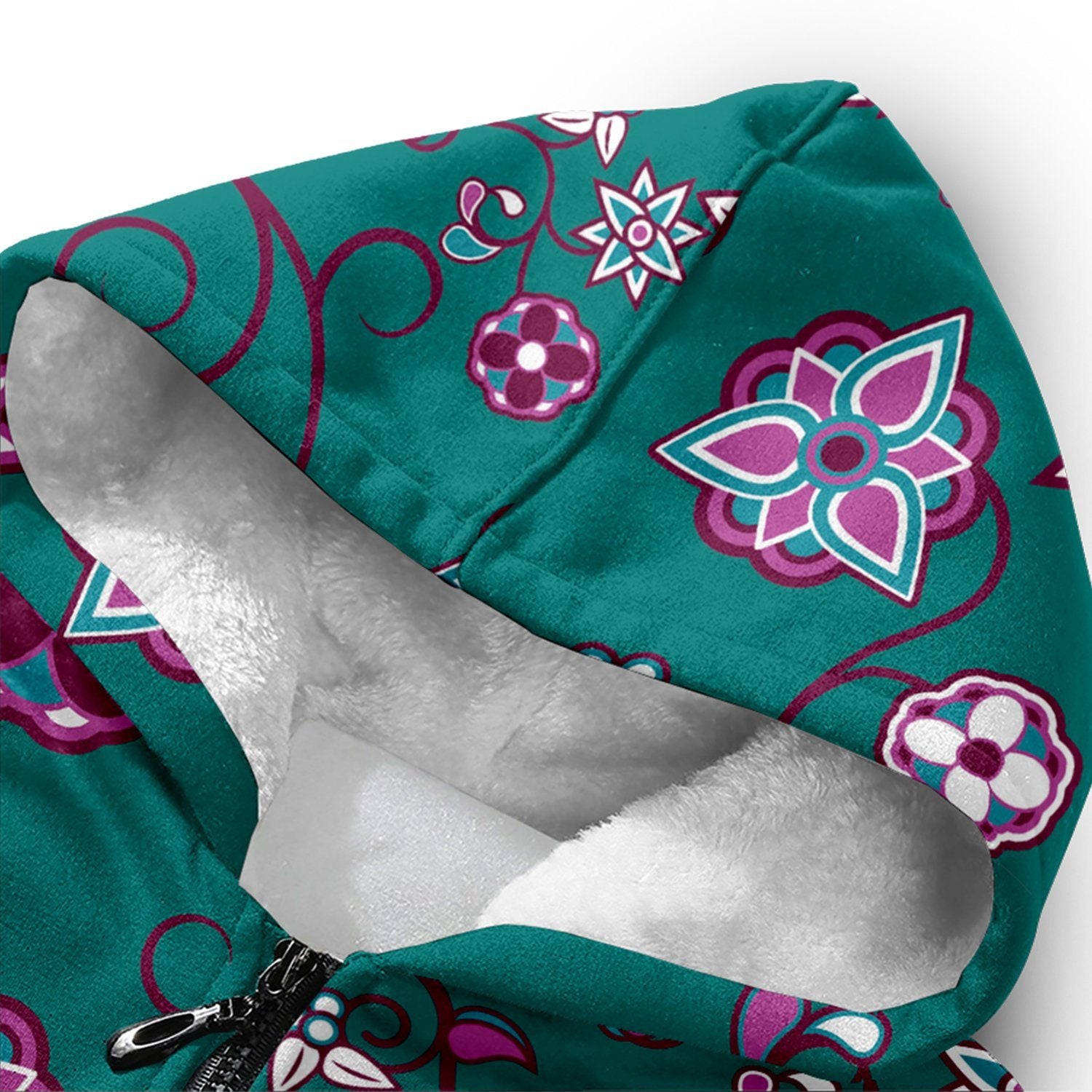 Burgundy Bloom Sherpa Hoodie hoodie Herman