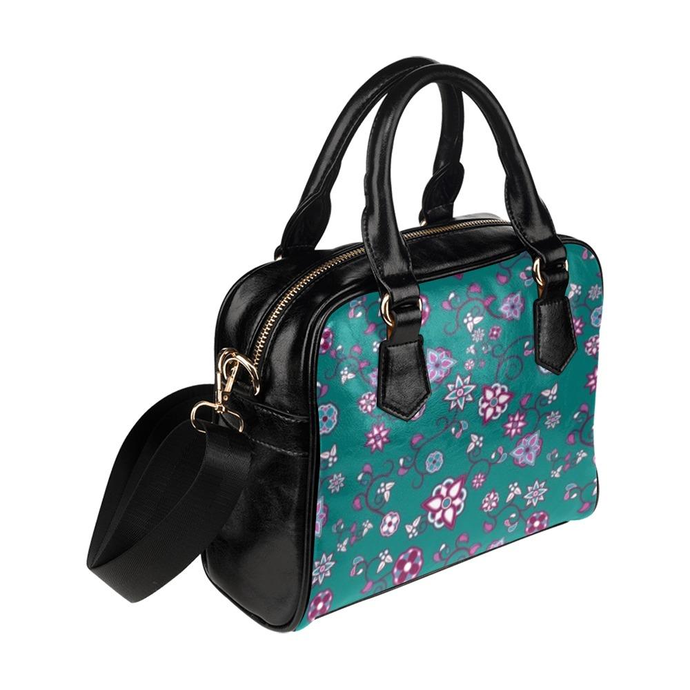Burgundy Bloom Shoulder Handbag (Model 1634) Shoulder Handbags (1634) e-joyer