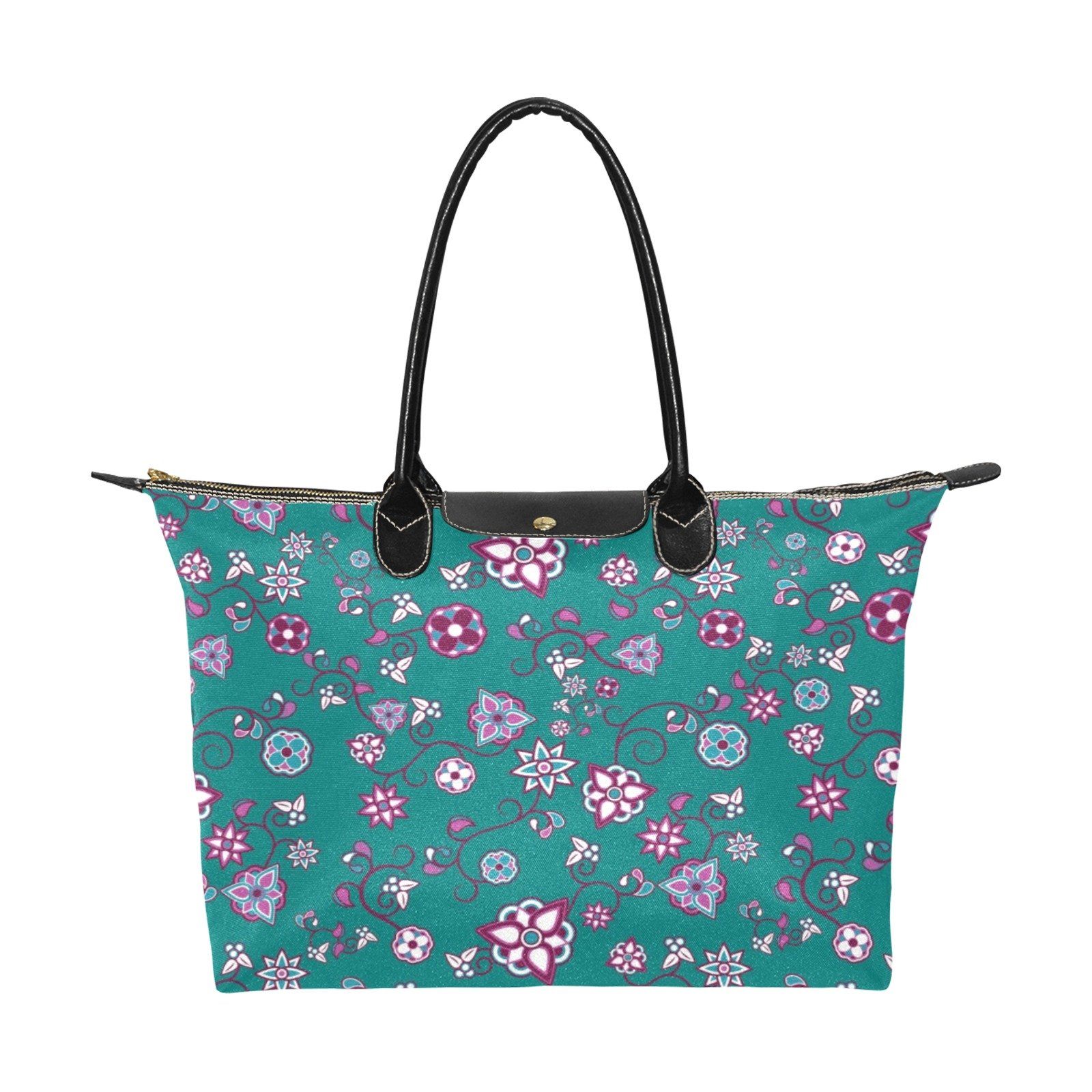 Burgundy Bloom Single-Shoulder Lady Handbag (Model 1714) bag e-joyer