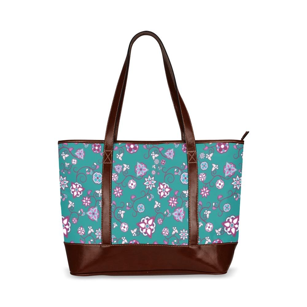 Burgundy Bloom Tote Handbag (Model 1642) Tote Handbags (1642) e-joyer