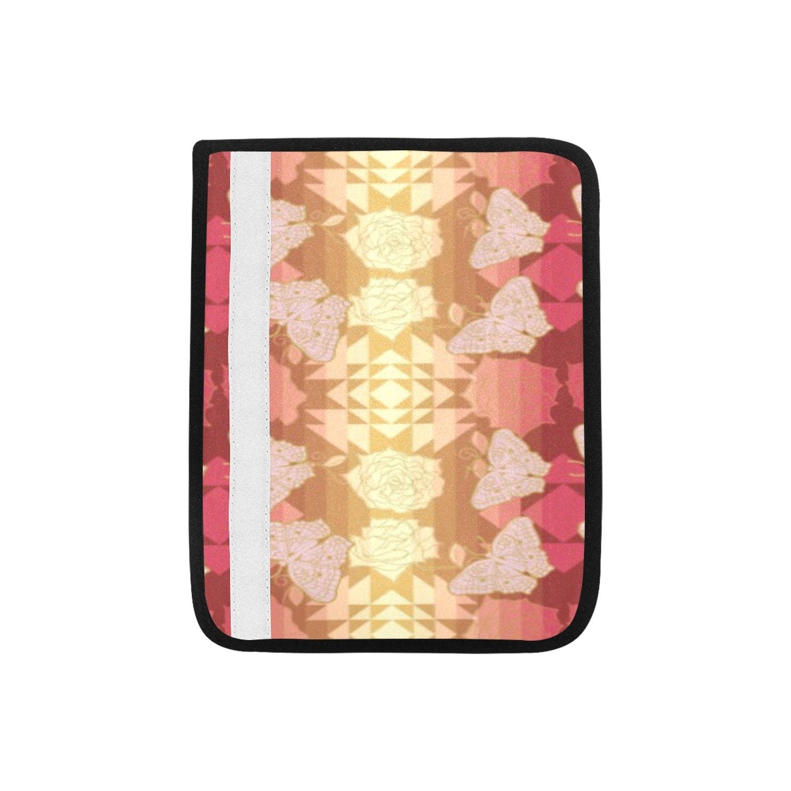 Butterfly and Roses on Geometric Car Seat Belt Cover 7''x12.6'' (Pack of 2) Car Seat Belt Cover 7x12.6 (Pack of 2) e-joyer
