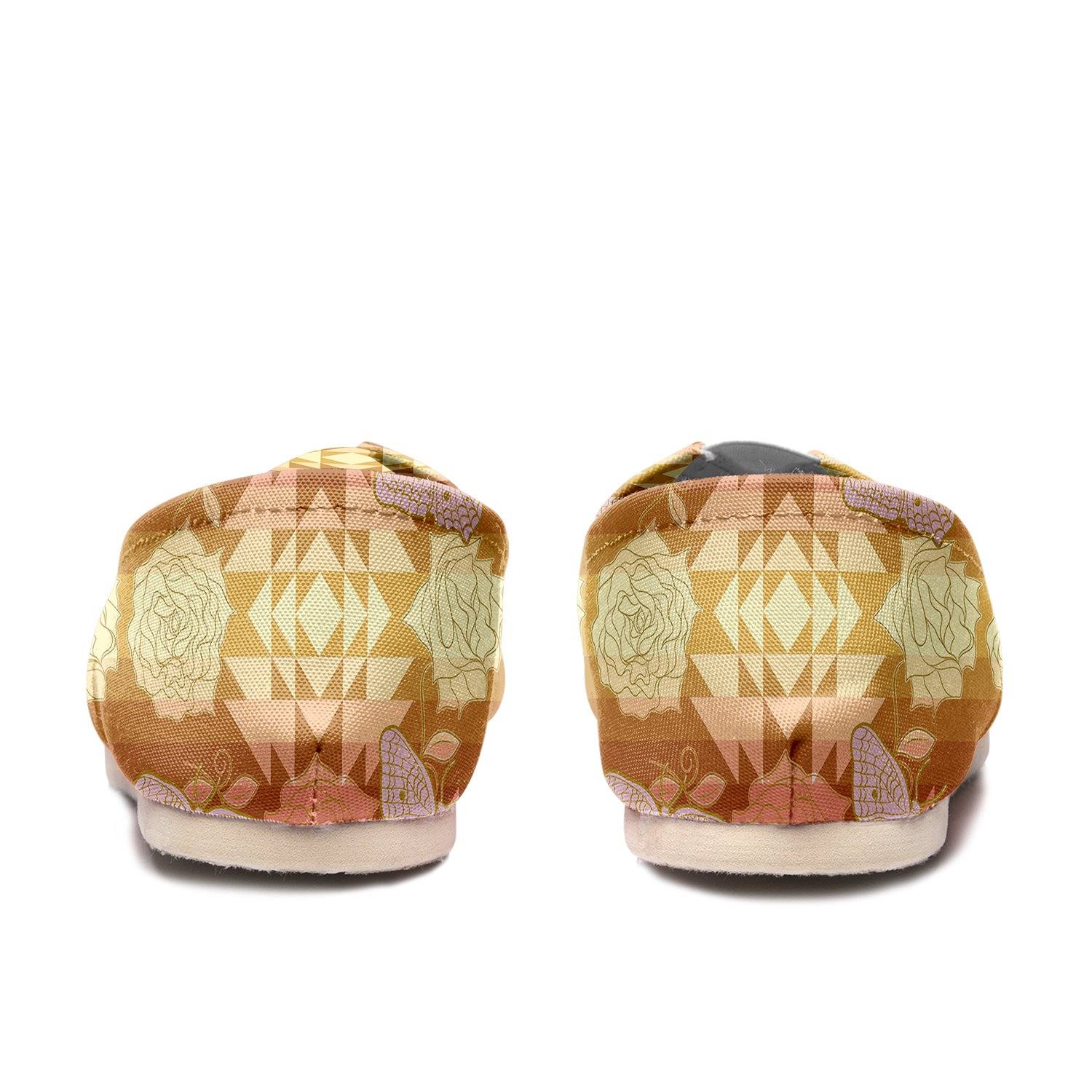 Butterfly and Roses on Geometric Casual Unisex Slip On Shoe Herman