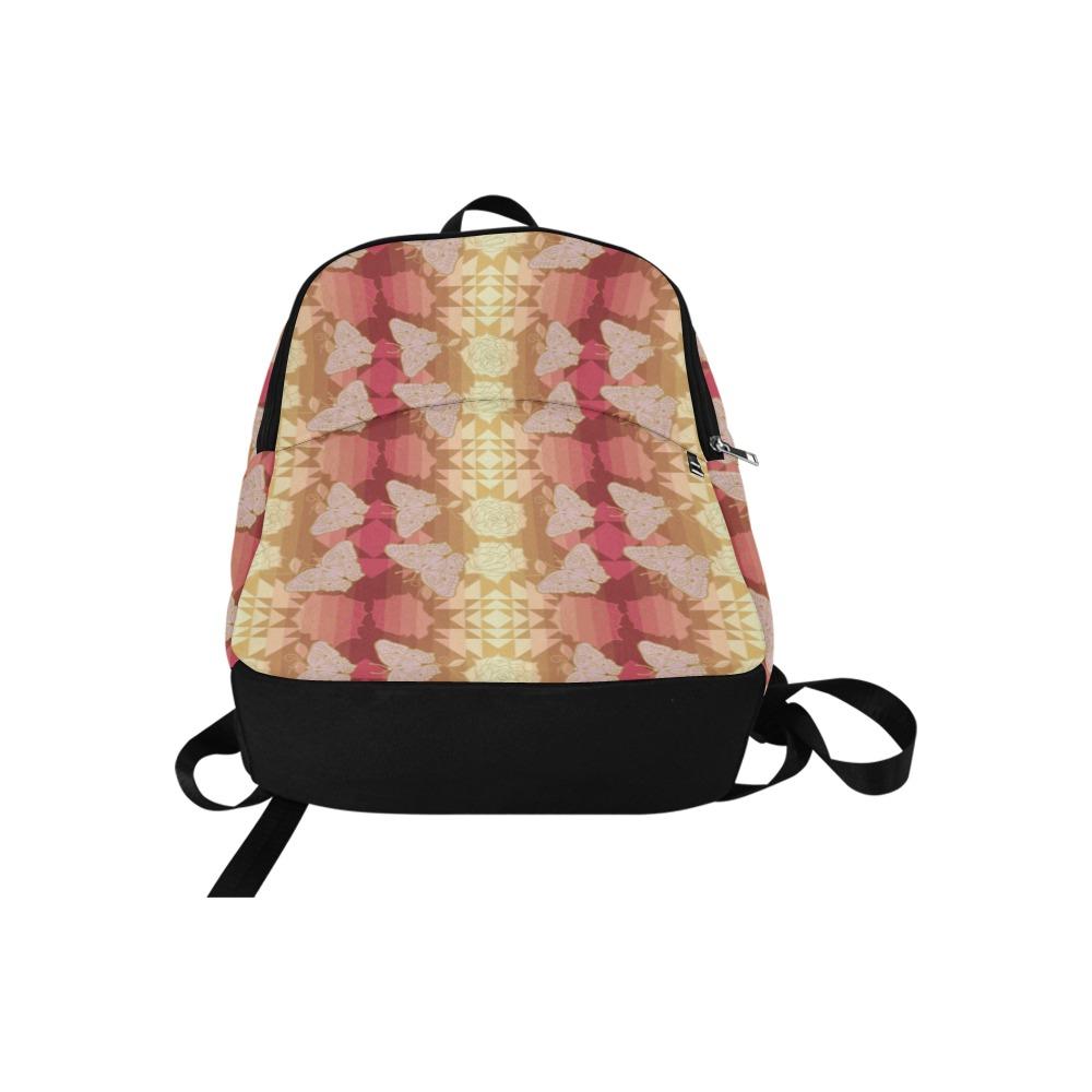 Butterfly and Roses on Geometric Fabric Backpack for Adult (Model 1659) Casual Backpack for Adult (1659) e-joyer
