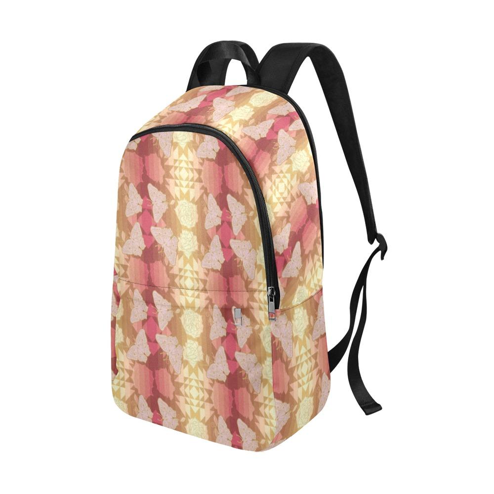 Butterfly and Roses on Geometric Fabric Backpack for Adult (Model 1659) Casual Backpack for Adult (1659) e-joyer