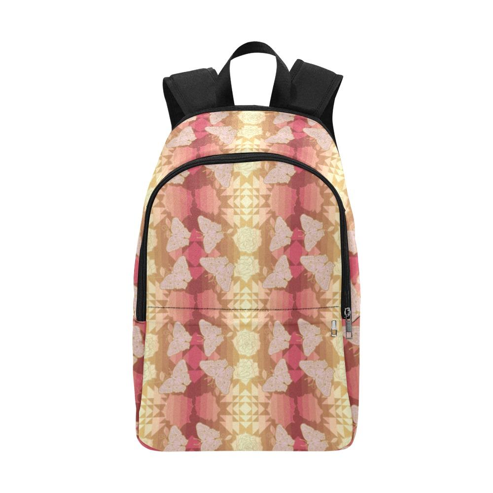 Butterfly and Roses on Geometric Fabric Backpack for Adult (Model 1659) Casual Backpack for Adult (1659) e-joyer