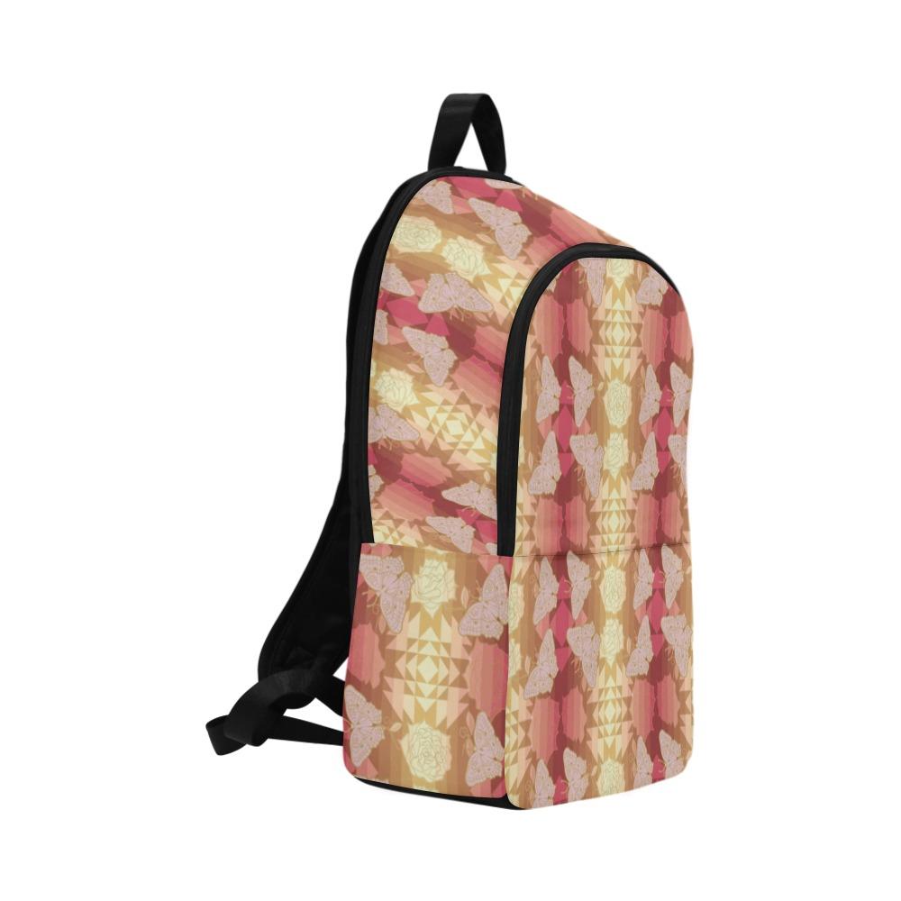Butterfly and Roses on Geometric Fabric Backpack for Adult (Model 1659) Casual Backpack for Adult (1659) e-joyer