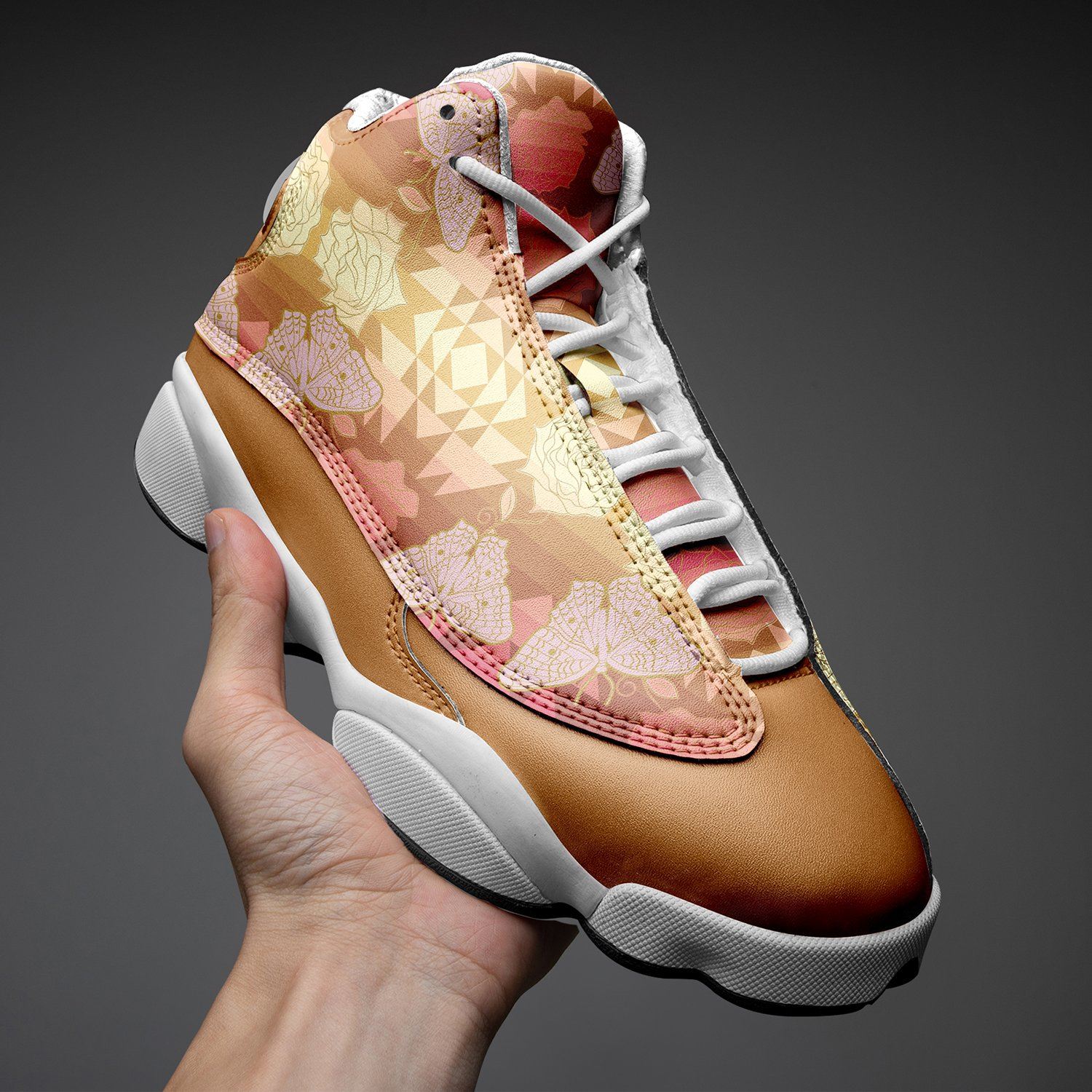 Butterfly and Roses on Geometric Isstsokini Athletic Shoes Herman