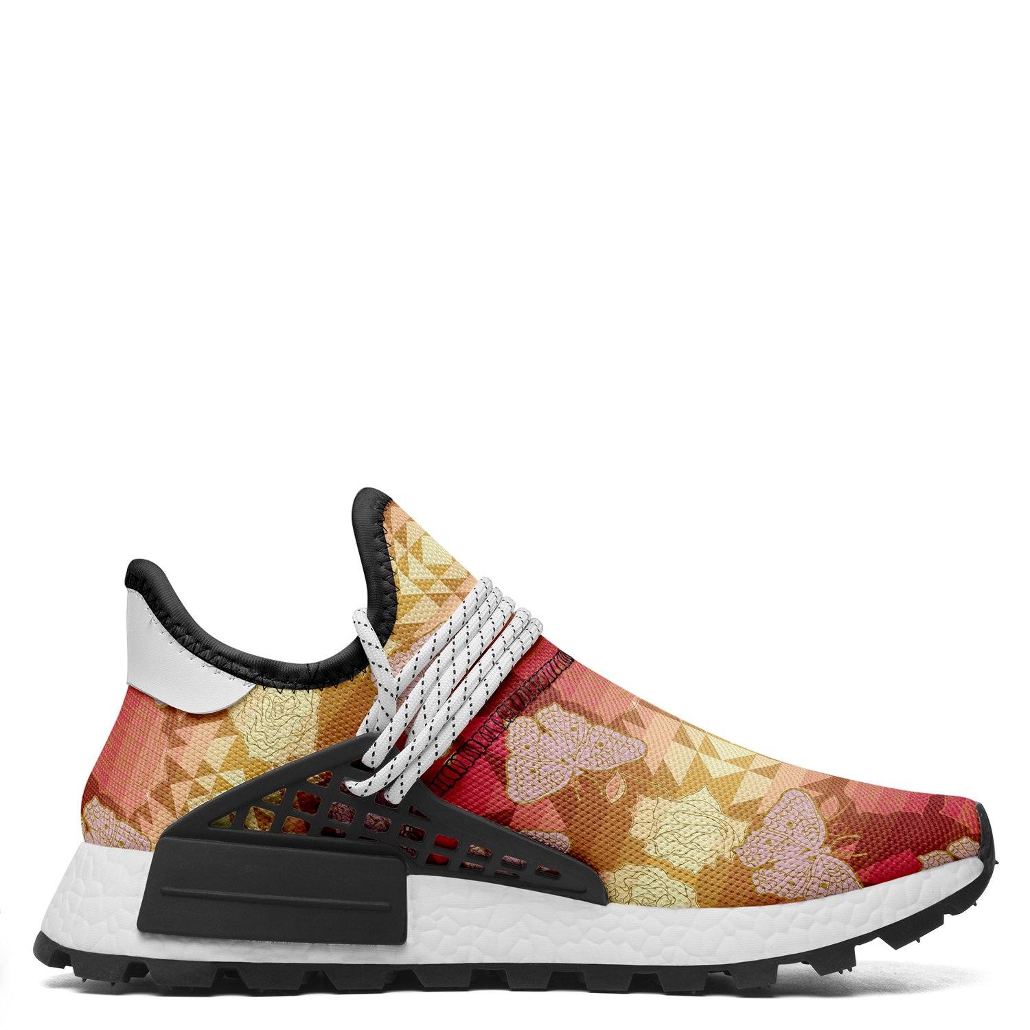 Butterfly and Roses on Geometric Okaki Sneakers Shoes Herman