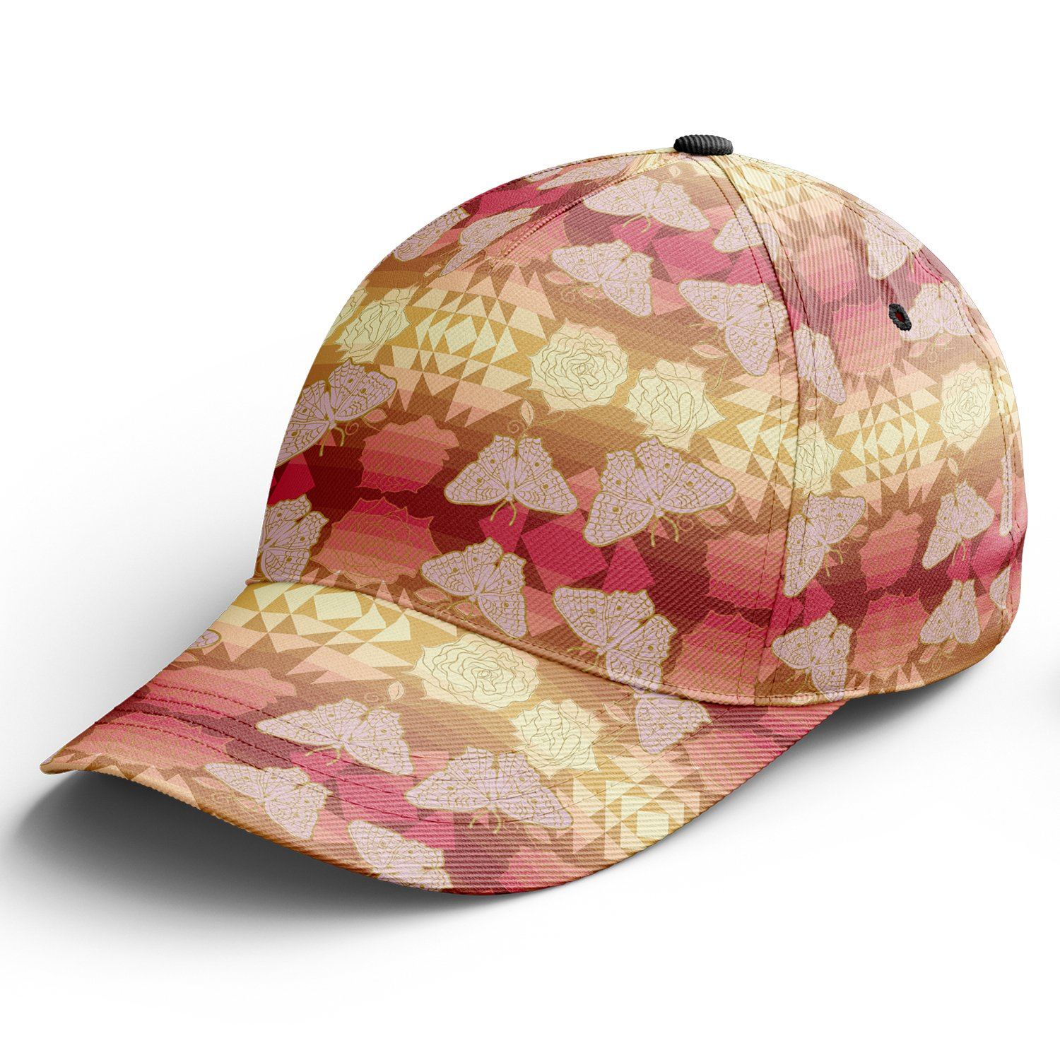 Butterfly and Roses on Geometric Snapback Hat hat Herman