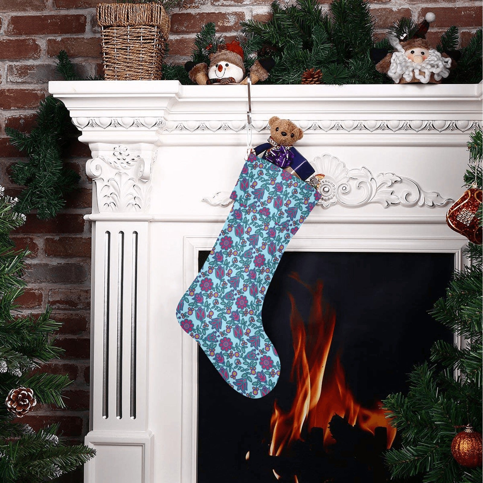 Beaded Nouveau Marine Christmas Stocking