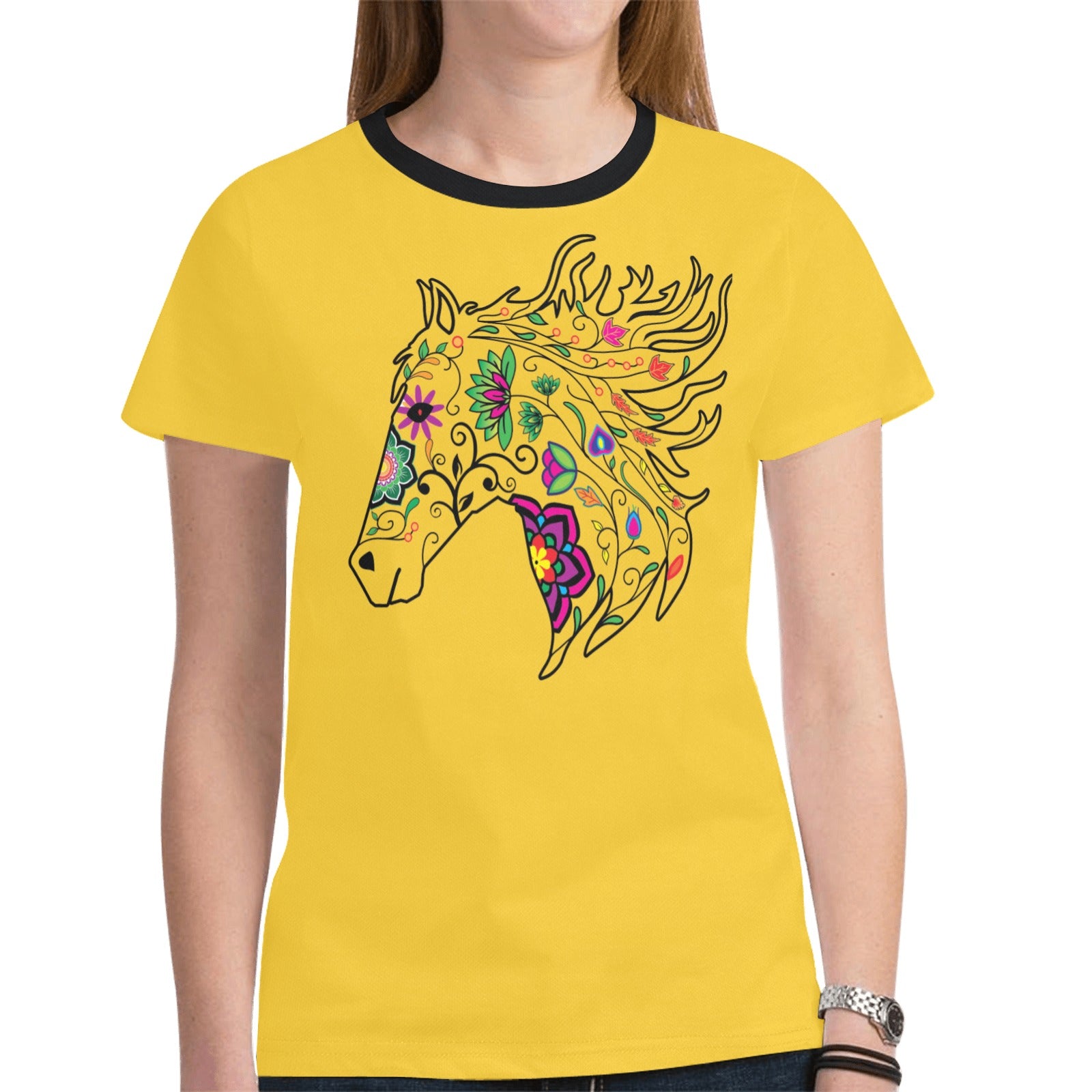 Horse Spirit Guide (Yellow) T-shirt for Women
