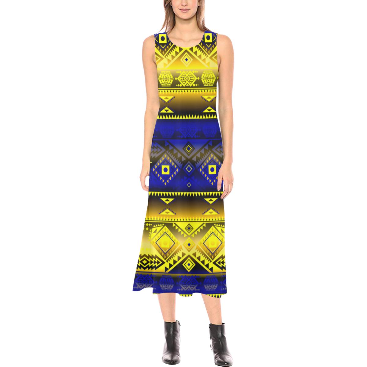 California Coast Afternoon Storm Phaedra Sleeveless Open Fork Long Dress (Model D08) Phaedra Sleeveless Open Fork Long Dress (D08) e-joyer