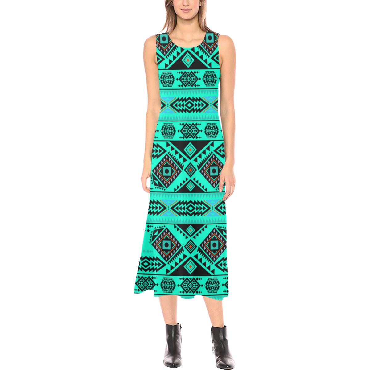 California Coast Big Seas Phaedra Sleeveless Open Fork Long Dress (Model D08) Phaedra Sleeveless Open Fork Long Dress (D08) e-joyer