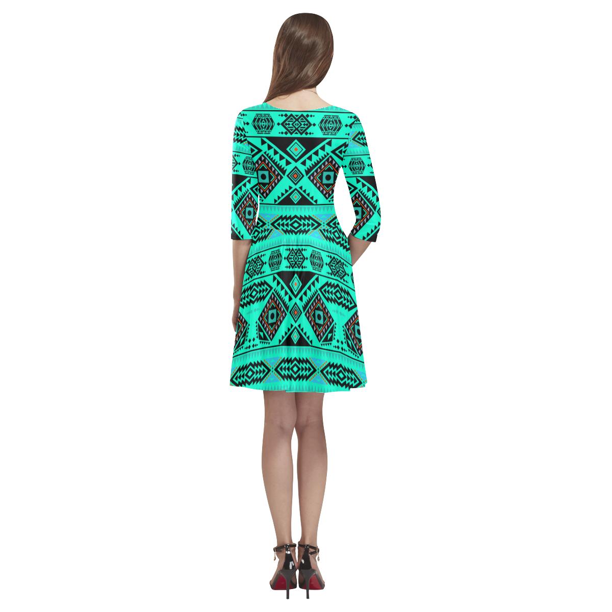 California Coast Big Seas Tethys Half-Sleeve Skater Dress(Model D20) Tethys Half-Sleeve Skater Dress (D20) e-joyer