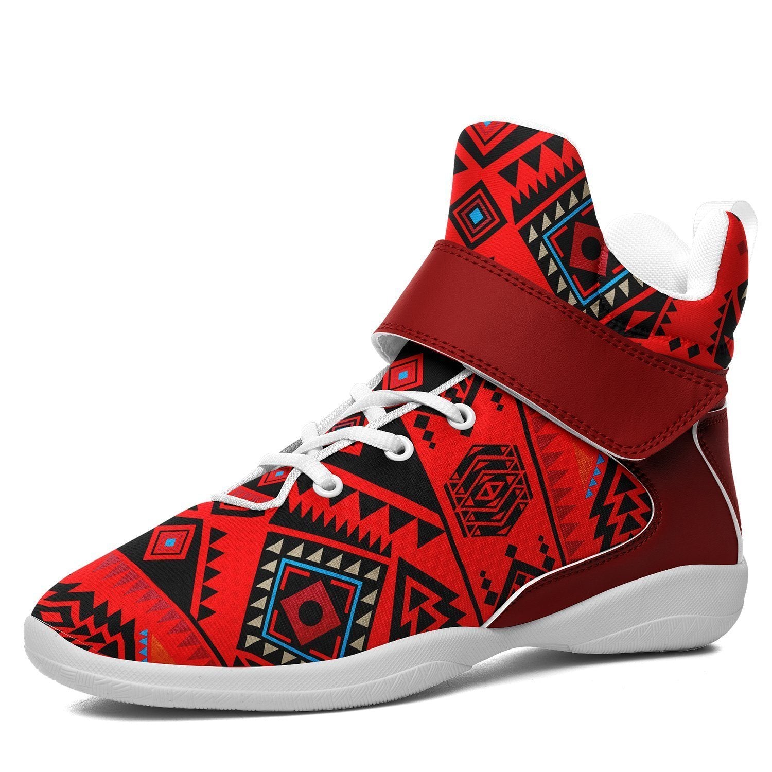 California Coast Mask Kid's Ipottaa Basketball / Sport High Top Shoes 49 Dzine US Women 4.5 / US Youth 3.5 / EUR 35 White Sole with Dark Red Strap