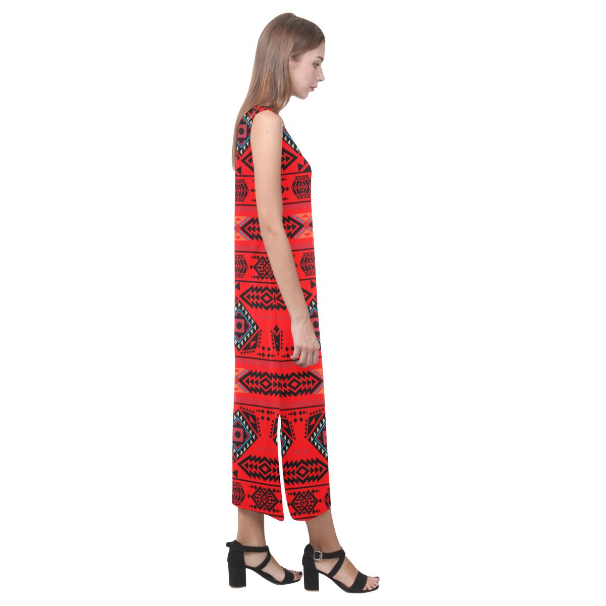 California Coast Mask Phaedra Sleeveless Open Fork Long Dress (Model D08) Phaedra Sleeveless Open Fork Long Dress (D08) e-joyer