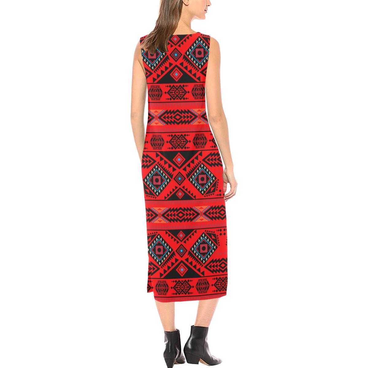 California Coast Mask Phaedra Sleeveless Open Fork Long Dress (Model D08) Phaedra Sleeveless Open Fork Long Dress (D08) e-joyer