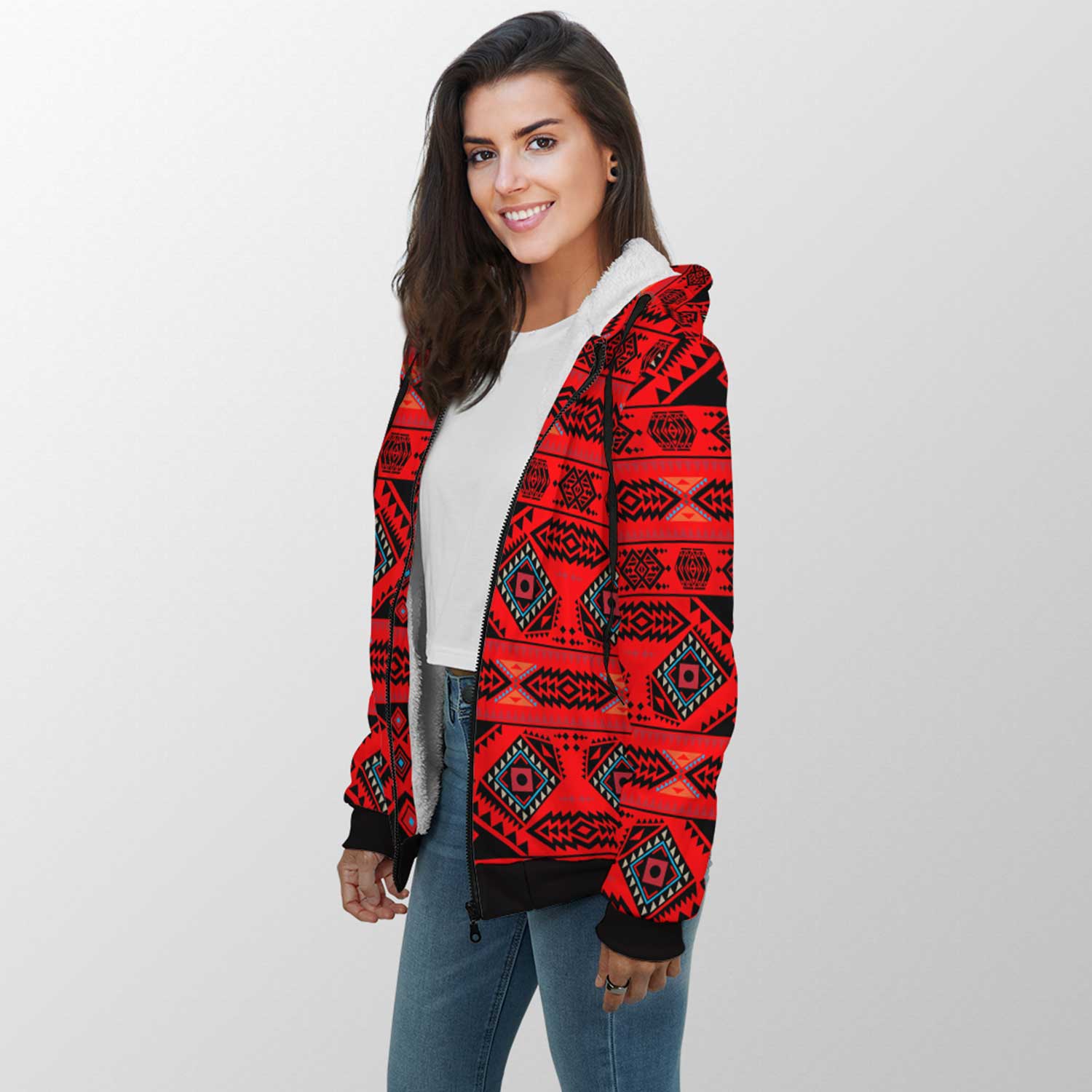California Coast Mask Sherpa Hoodie 49 Dzine