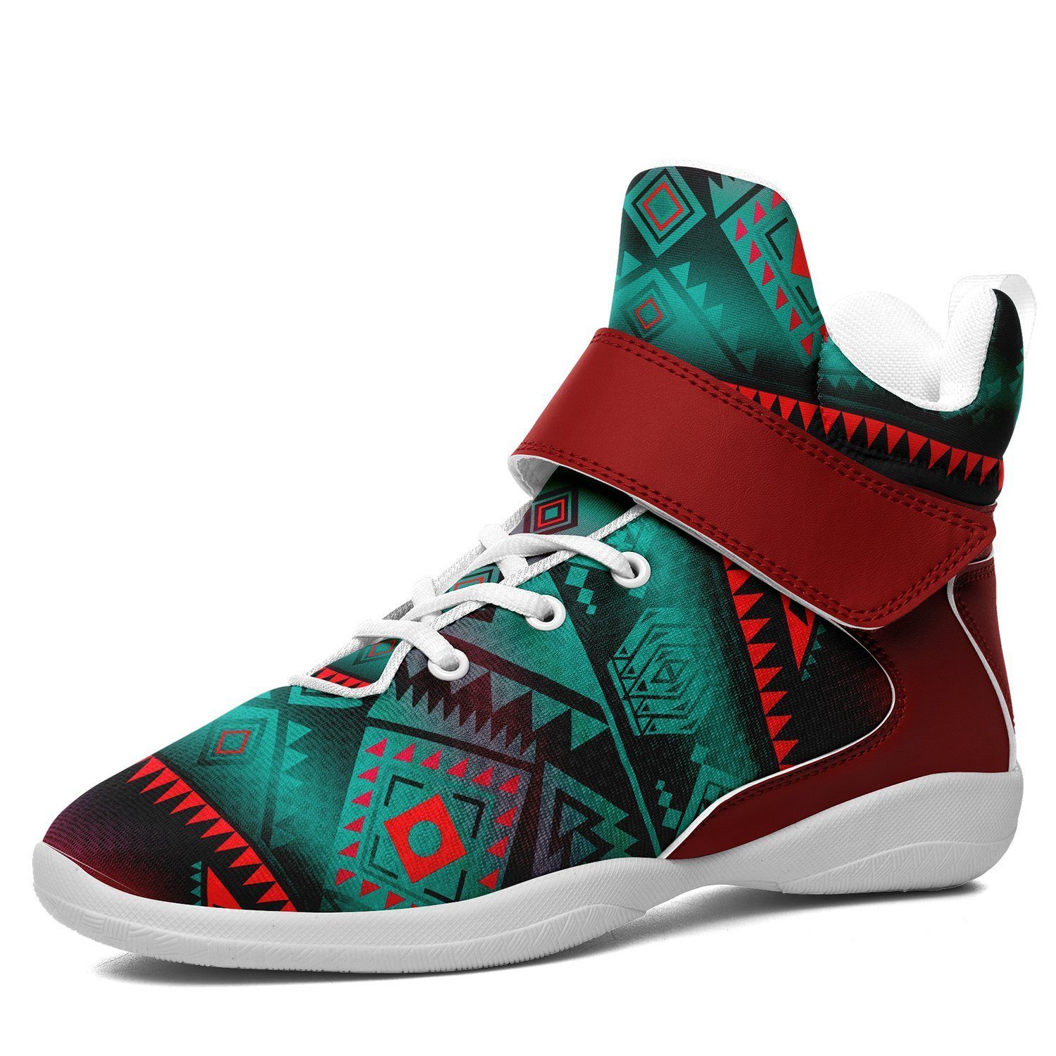 California Coast Summer Gather Kid's Ipottaa Basketball / Sport High Top Shoes 49 Dzine US Women 4.5 / US Youth 3.5 / EUR 35 White Sole with Dark Red Strap