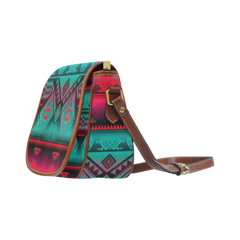 California Coast Summer Gather Saddle Bag/Small (Model 1649) Full Customization Saddle Bag/Small (Full Customization) e-joyer