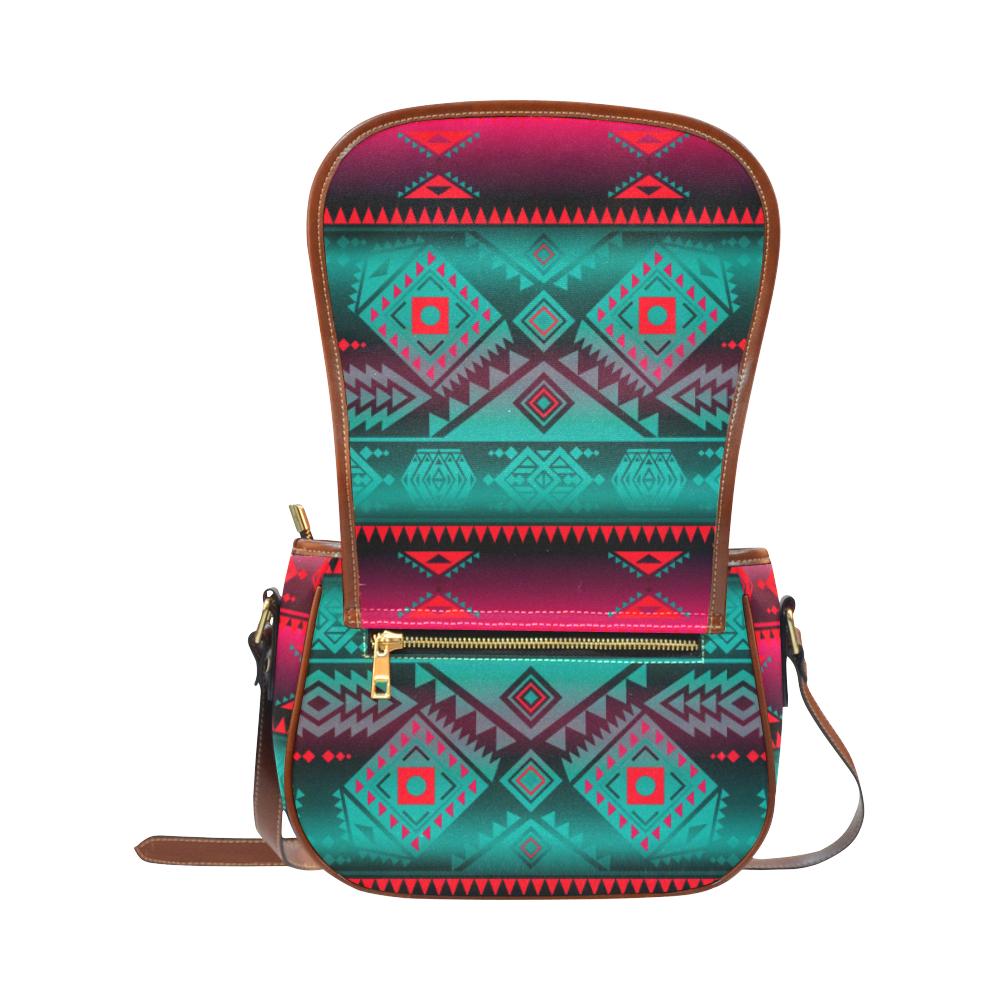 California Coast Summer Gather Saddle Bag/Small (Model 1649) Full Customization Saddle Bag/Small (Full Customization) e-joyer
