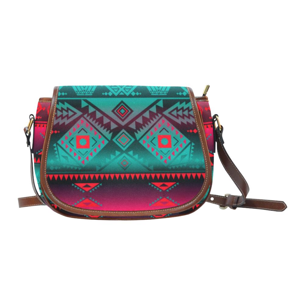 California Coast Summer Gather Saddle Bag/Small (Model 1649) Full Customization Saddle Bag/Small (Full Customization) e-joyer