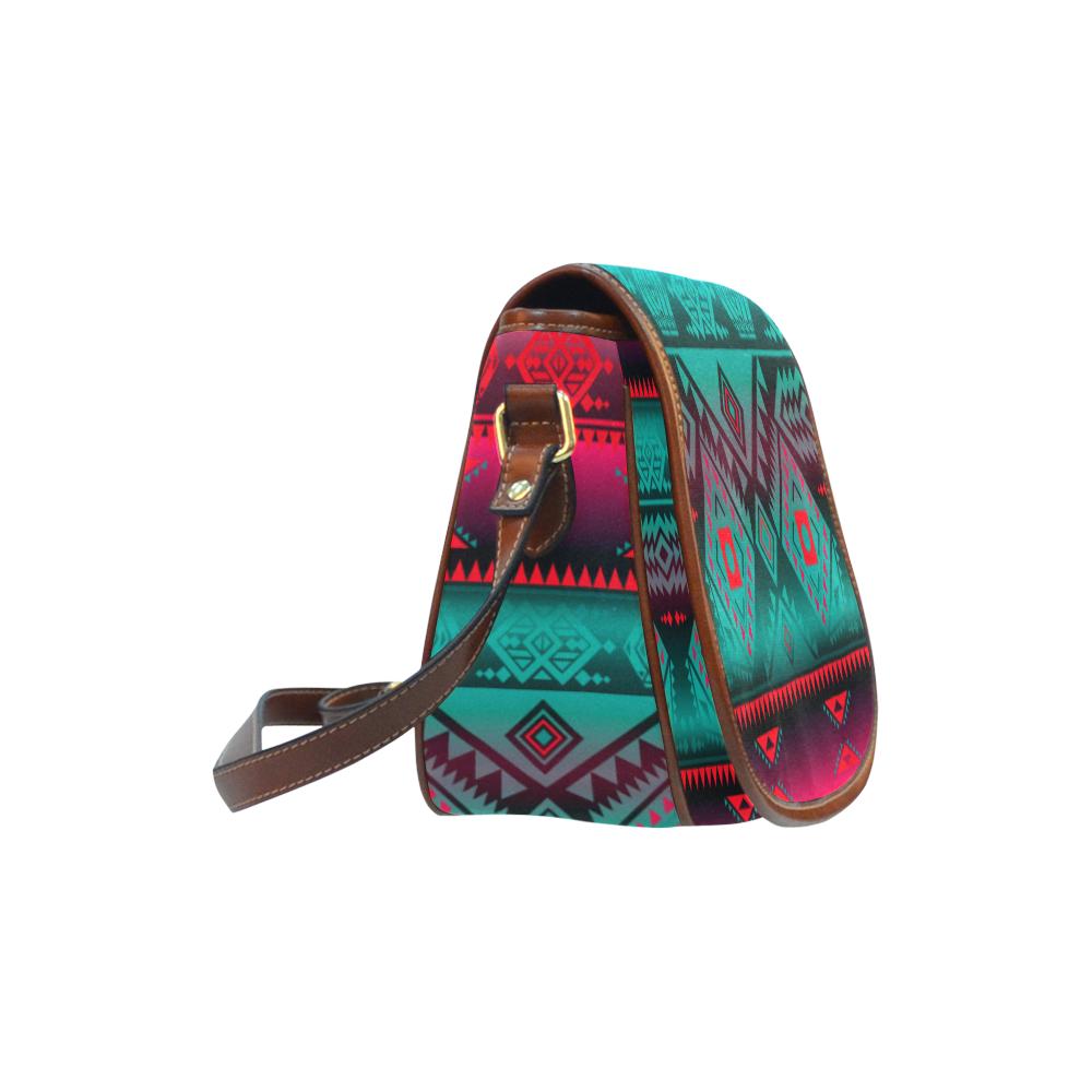 California Coast Summer Gather Saddle Bag/Small (Model 1649) Full Customization Saddle Bag/Small (Full Customization) e-joyer
