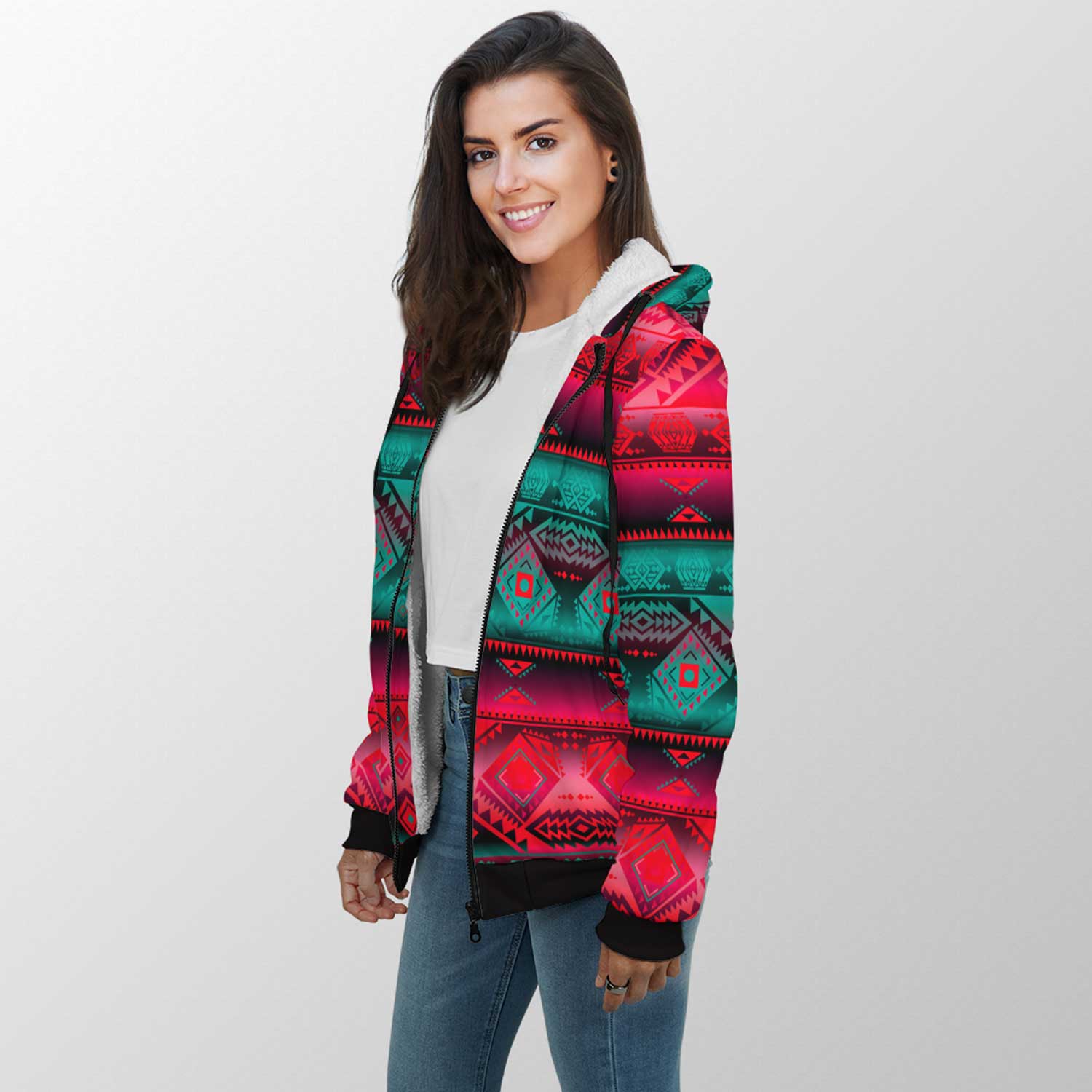 California Coast Summer Gather Sherpa Hoodie 49 Dzine