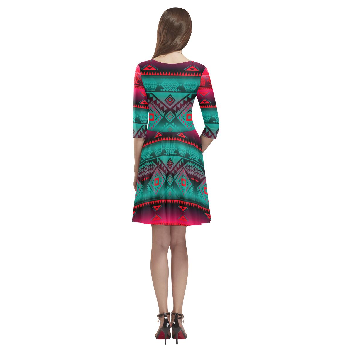 California Coast Summer Gather Tethys Half-Sleeve Skater Dress(Model D20) Tethys Half-Sleeve Skater Dress (D20) e-joyer