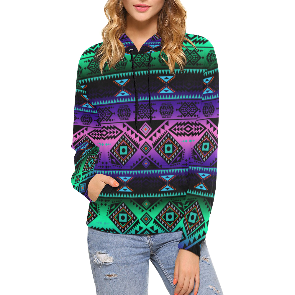 California Coast Sunrise All Over Print Hoodie for Women (USA Size) (Model H13) Hoodie e-joyer